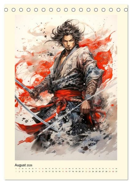 Produktbild: Samurai Helden (Tischkalender 2026 DIN A5 hoch), CALVENDO Monatskalender