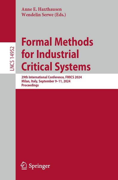 Produktbild: Formal Methods for Industrial Critical Systems