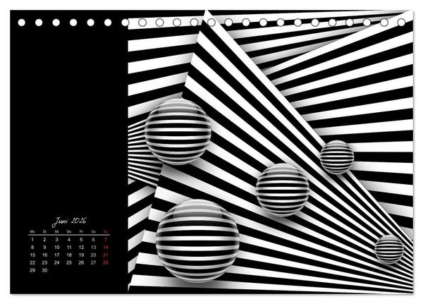 Produktbild: Optische Kunst im Quadrat (Tischkalender 2026 DIN A5 quer), CALVENDO Monatskalender