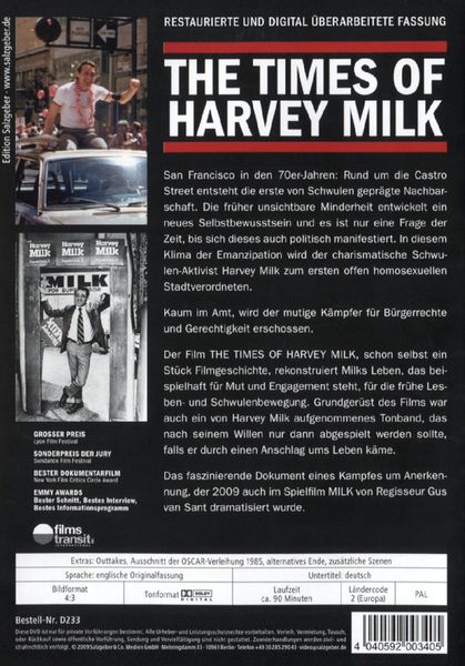 Produktbild: The Times of Harvey Milk (OmU)