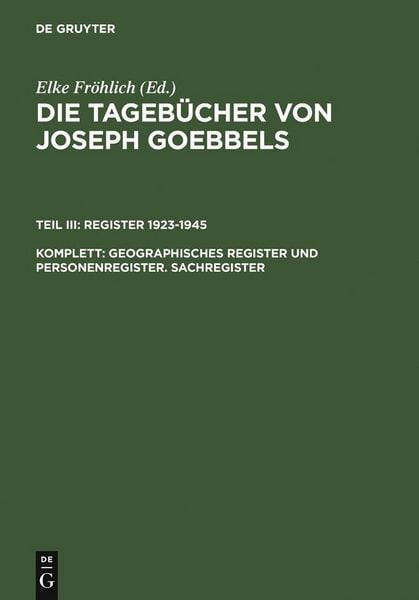 Produktbild: Geographisches Register und Personenregister. Sachregister