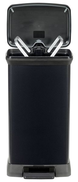 Produktbild: Curver Deco bin metalics 246364 M&uuml;lleimer 50l (B x H x T) 390 x 720 x 290mm Schwarz 1St.