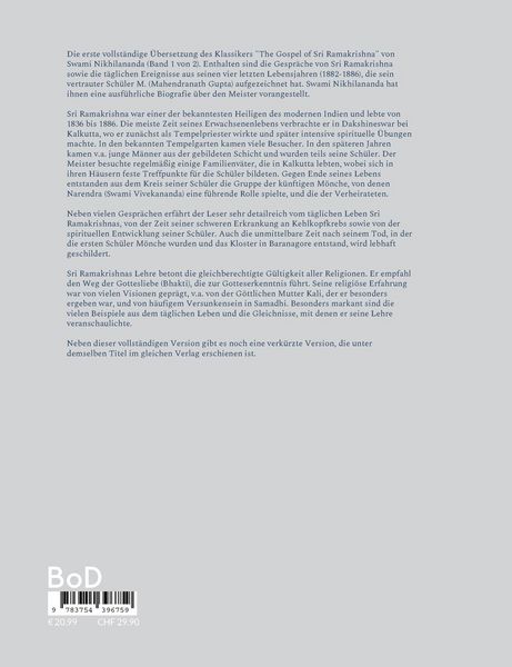 Produktbild: Die Botschaft Sri Ramakrishnas 1
