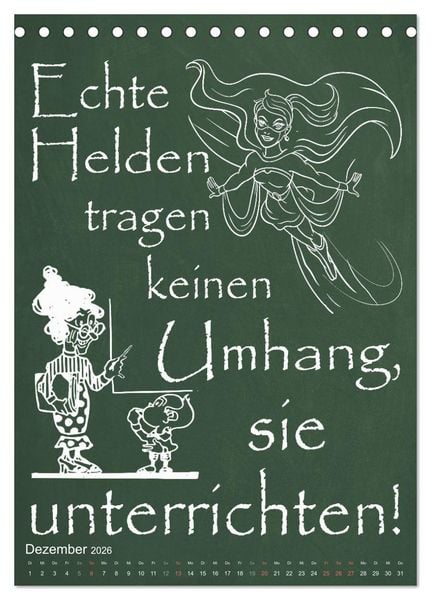 Produktbild: Coole Lehrerspr&uuml;che (Tischkalender 2026 DIN A5 hoch), CALVENDO Monatskalender