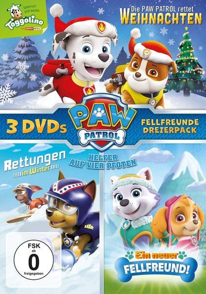 Produktbild: Paw Patrol: Die Paw Patrol rettet Weihnachten, Paw Patrol: Rettungen im Winter & Paw Patrol: Ein neuer Fellfreund! [3 DVDs]