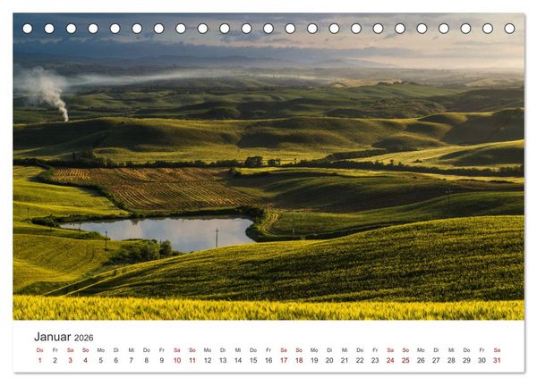 Produktbild: Gr&uuml;ne Farbt&ouml;ne Toskana (Tischkalender 2026 DIN A5 quer), CALVENDO Monatskalender