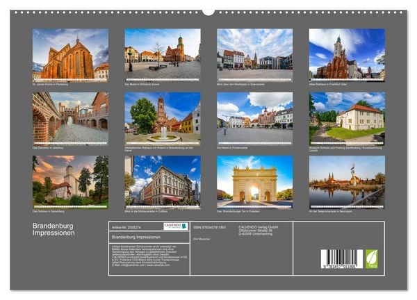 Produktbild: Brandenburg Impressionen (Wandkalender 2026 DIN A2 quer), CALVENDO Monatskalender