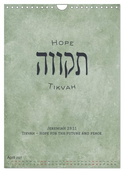 Produktbild: The Radiant Path Hebrew Letters Inspiring the Soul (Wall Calendar 2027 DIN A4 portrait), CALVENDO 12 Month Wall Calendar