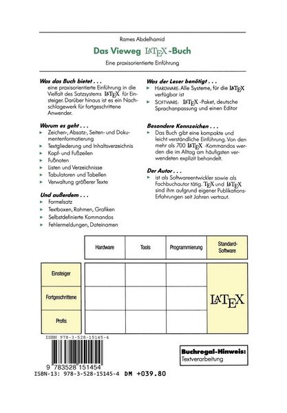 Produktbild: Das Vieweg LATEX-Buch
