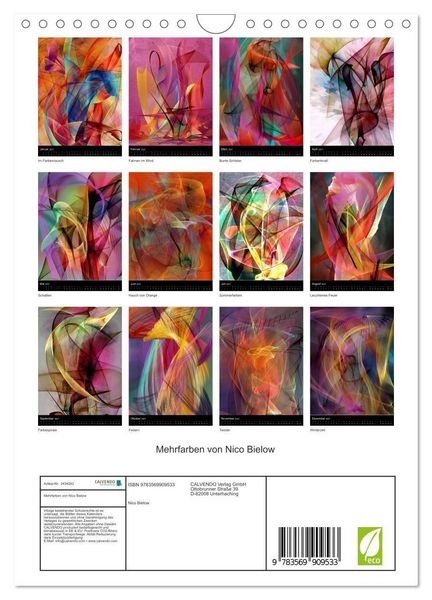 Produktbild: Mehrfarben von Nico Bielow (Wandkalender 2027 DIN A4 hoch), CALVENDO Monatskalender