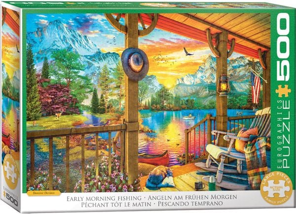 Eurographics 6500-5884 - Early Morning Fishing, Angeln am frühen Morgen, Family-Puzzle, Large Pieces, 500 Teile