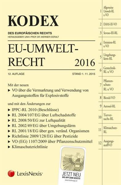 Produktbild: KODEX EU-Umweltrecht 2016