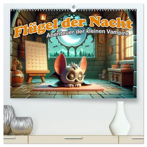 Produktbild: Fl&uuml;gel der Nacht: Abenteuer der kleinen Vampire (hochwertiger Premium Wandkalender 2026 DIN A2 quer), Kunstdruck in Hochglanz