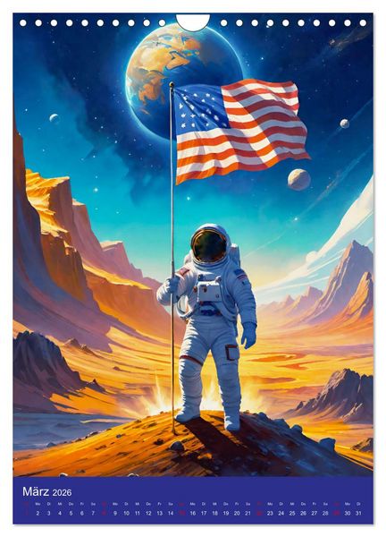 Produktbild: Astronauten. Auf Entdeckungsreise in fremde Galaxien (Wandkalender 2026 DIN A4 hoch), CALVENDO Monatskalender