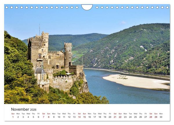 Produktbild: Rhine Valley and Castles (Wall Calendar 2026 DIN A4 landscape), CALVENDO 12 Month Wall Calendar