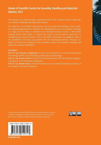 Produktbild: Annals of Scientific Society for Assembly, Handling and Industrial Robotics 2021