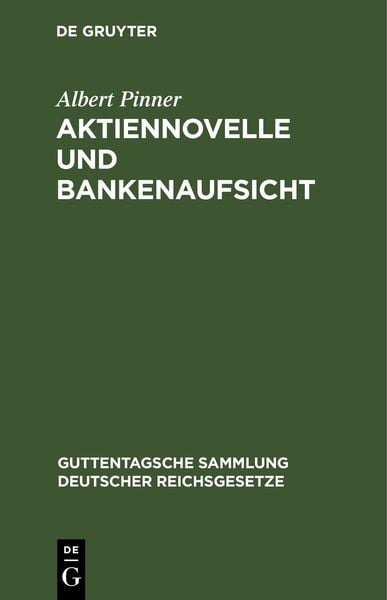Produktbild: Aktiennovelle und Bankenaufsicht