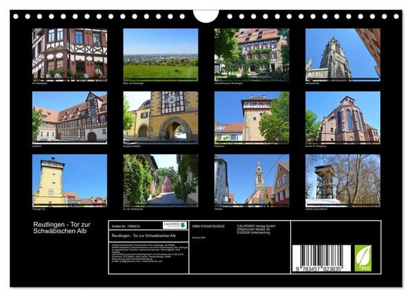 Produktbild: Reutlingen - Tor zur Schw&auml;bischen Alb (Wandkalender 2026 DIN A4 quer), CALVENDO Monatskalender