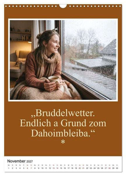 Produktbild: Schw&auml;bische Mundart - A Brezl ohne Salz isch wie a Dag ohne Bruddla (Wandkalender 2027 DIN A3 hoch), CALVENDO Monatskalender