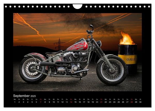 Produktbild: Motorrad-Tr&auml;ume &ndash; Chopper und Custombikes (Wandkalender 2025 DIN A4 quer), CALVENDO Monatskalender