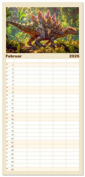 Produktbild: Familienplaner 2026 - Vergessene Wunder - Ein Jahr mit ausgestorbenen Tieren mit 5 Spalten (Wandkalender, 21 x 45 cm) CALVENDO