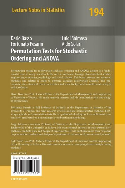 Produktbild: Permutation Tests for Stochastic Ordering and ANOVA
