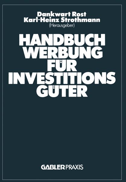 Produktbild: Handbuch Werbung f&uuml;r Investitionsg&uuml;ter