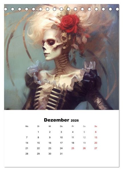 Produktbild: Gothic-Flower-Punk. D&uuml;ster-romantische Kunst (Tischkalender 2026 DIN A5 hoch), CALVENDO Monatskalender