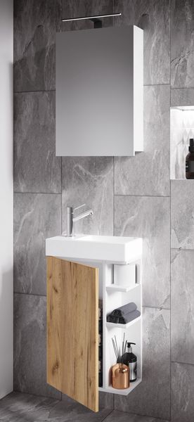 Produktbild: 2-tlg G&auml;ste WC Bad Waschtisch Lumia Spiegelschrank