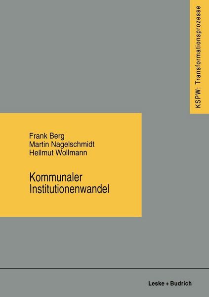 Produktbild: Kommunaler Institutionenwandel