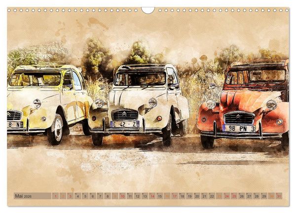 Produktbild: Die Ente, Deux Chevaux, 2CV (Wandkalender 2026 DIN A3 quer), CALVENDO Monatskalender