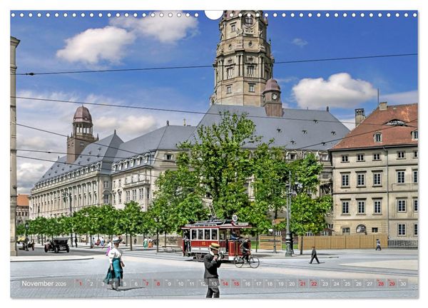 Produktbild: Historisches Dresden um 1900 - Fotos restauriert und koloriert (Wandkalender 2026 DIN A3 quer), CALVENDO Monatskalender
