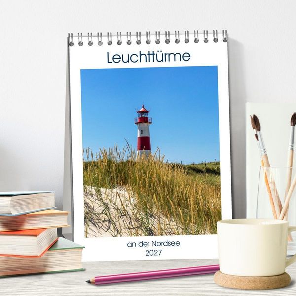 Produktbild: Leuchtt&uuml;rme an der Nordsee (Tischkalender 2027 DIN A5 hoch), CALVENDO Monatskalender