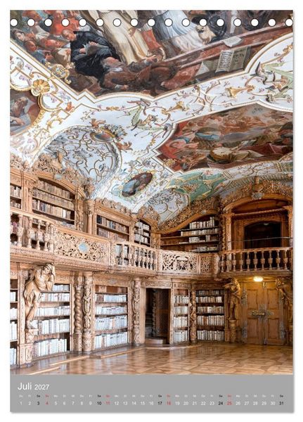 Produktbild: Waldsassen Stiftsbibliothek (Tischkalender 2027 DIN A5 hoch), CALVENDO Monatskalender