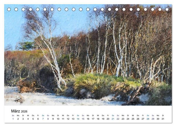 Produktbild: Landschaften auf dem Dar&szlig; in &Ouml;lfarben (Tischkalender 2026 DIN A5 quer), CALVENDO Monatskalender