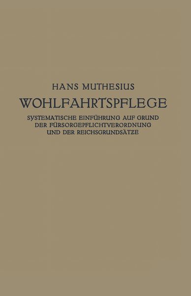 Produktbild: Die Wohlfahrtspflege