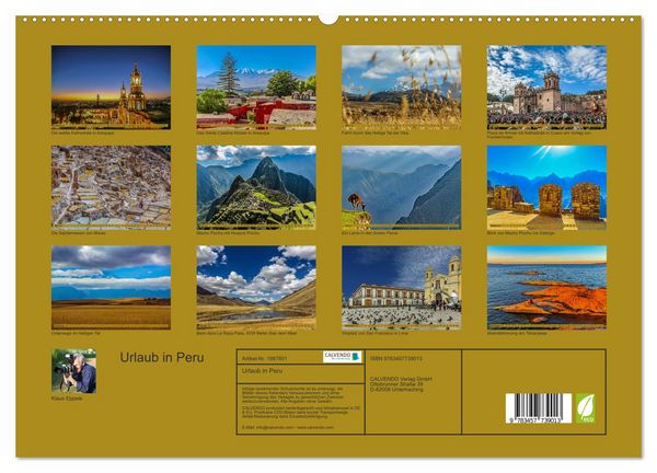 Produktbild: Urlaub in Peru (hochwertiger Premium Wandkalender 2026 DIN A2 quer), Kunstdruck in Hochglanz