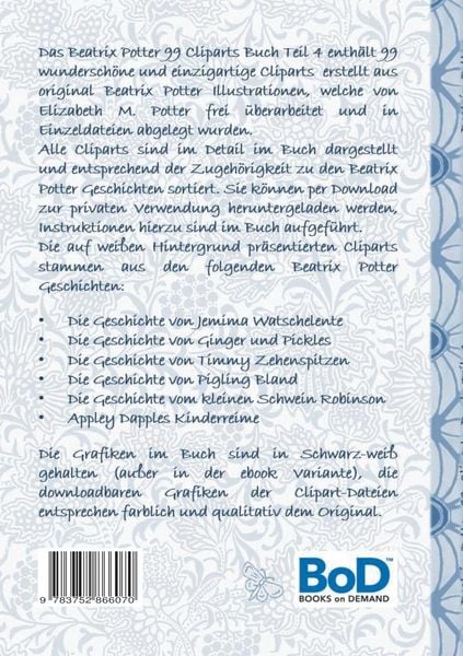 Produktbild: Beatrix Potter 99 Cliparts Buch Teil 4 ( Peter Hase )