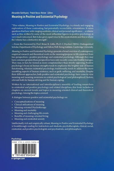 Produktbild: Meaning in Positive and Existential Psychology