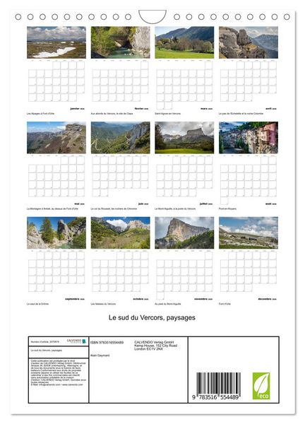 Produktbild: Le sud du Vercors, paysages (Calendrier mural 2026 DIN A4 horizontal), CALVENDO calendrier mensuel