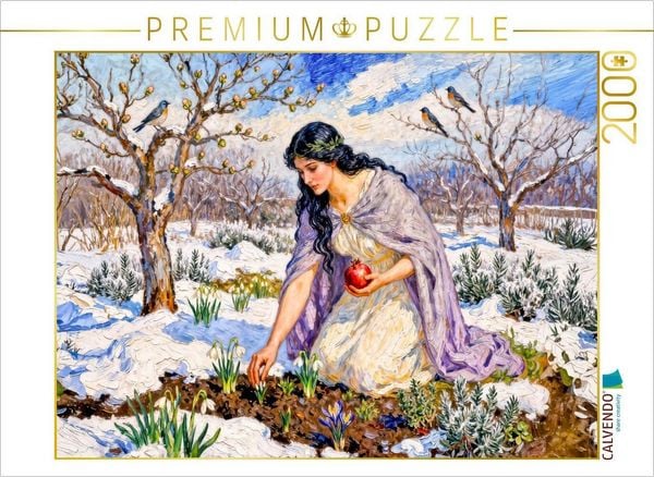 CALVENDO Puzzle Persephone - Göttin des Neubeginns im frühen Frühlingsgarten | 2000 Teile Lege-Größe 90x67cm Foto-Puzzle für glückliche Stunden