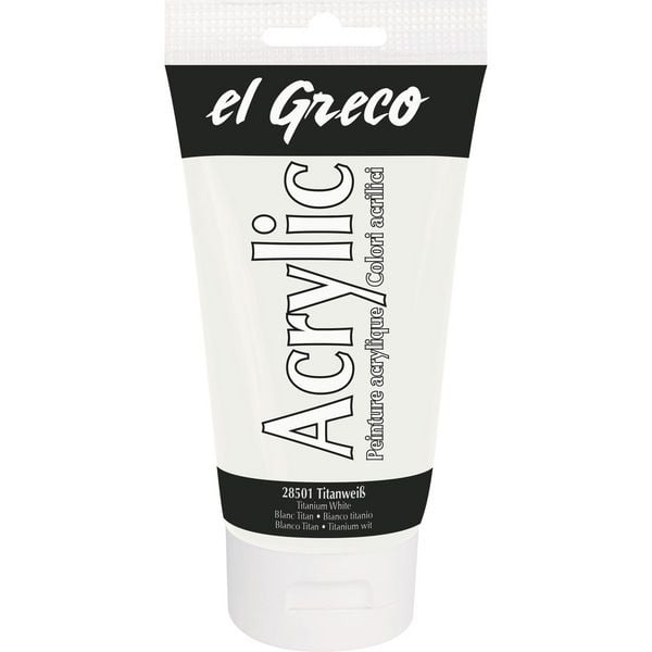Produktbild: KREUL el Greco Acrylic Titanwei&szlig; 150 ml Tube