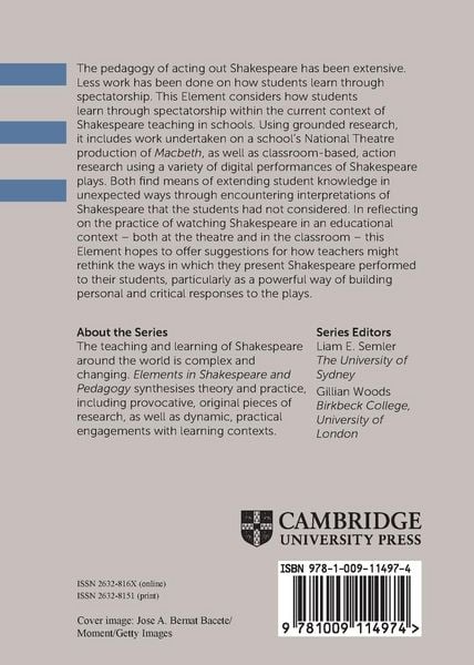 Produktbild: The Pedagogy of Watching Shakespeare