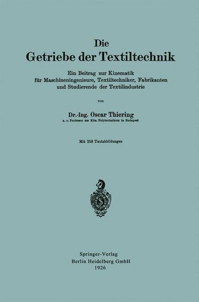 Produktbild: Die Getriebe der Textiltechnik