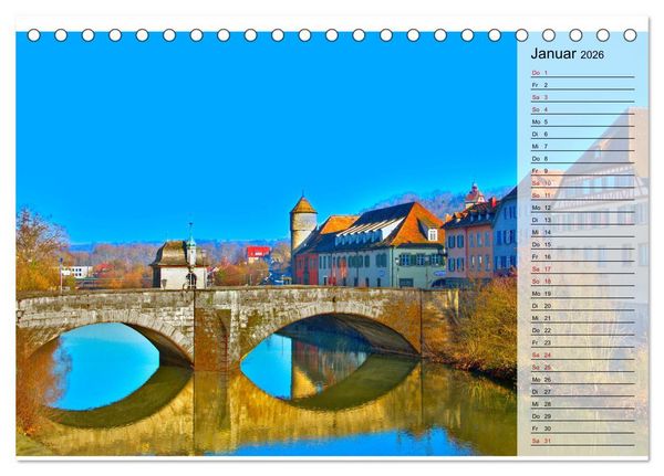 Produktbild: Hohenlohe - Natur und Altstadt (Tischkalender 2026 DIN A5 quer), CALVENDO Monatskalender