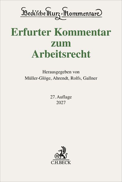 Produktbild: Erfurter Kommentar zum Arbeitsrecht