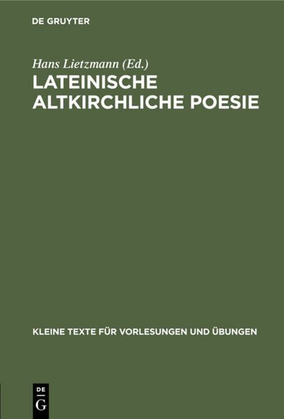 Produktbild: Lateinische altkirchliche Poesie