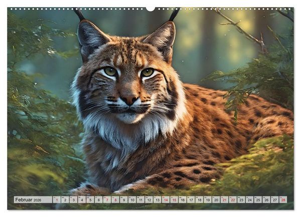Produktbild: Auf den Spuren der Luchse (hochwertiger Premium Wandkalender 2026 DIN A2 quer), Kunstdruck in Hochglanz