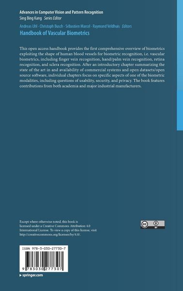 Produktbild: Handbook of Vascular Biometrics