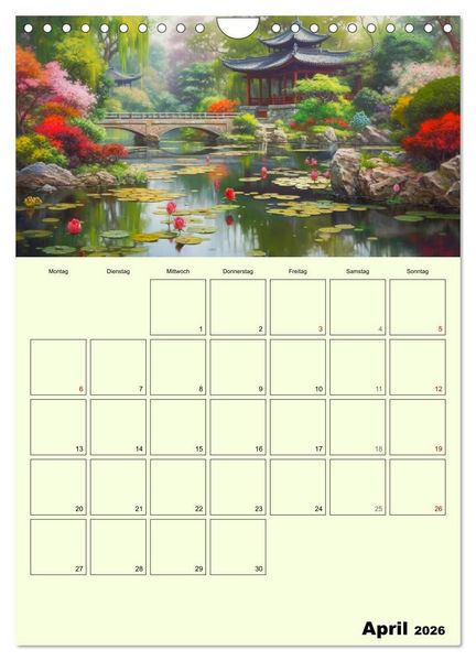 Produktbild: Im japanischen Garten. Zauberhafte Illustrationen (Wandkalender 2026 DIN A4 hoch), CALVENDO Monatskalender